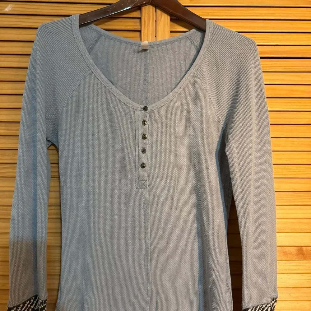 Free people Long Sleeve Top with Patterned Cuffs medium